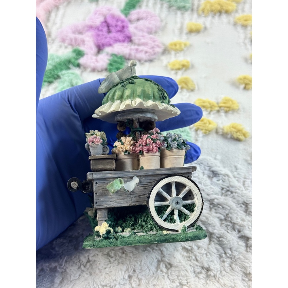 Ivy & Innocence Blossom's Flower Cart Teddy Bear Figurine 05121 Cast Art 1997 - Picture 3 of 9